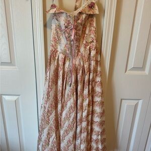 Lacemade Tuscan Rose Corset Dress with Ruffle Collar in Light Pink NWT